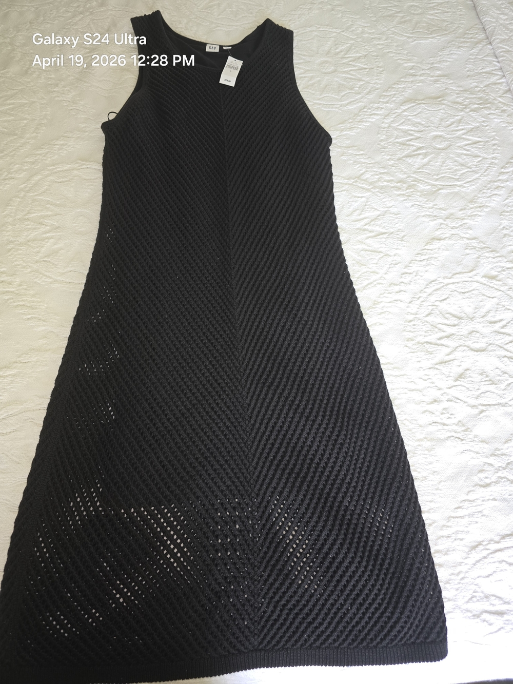 GAP Black Chevron Knit Dress NWT